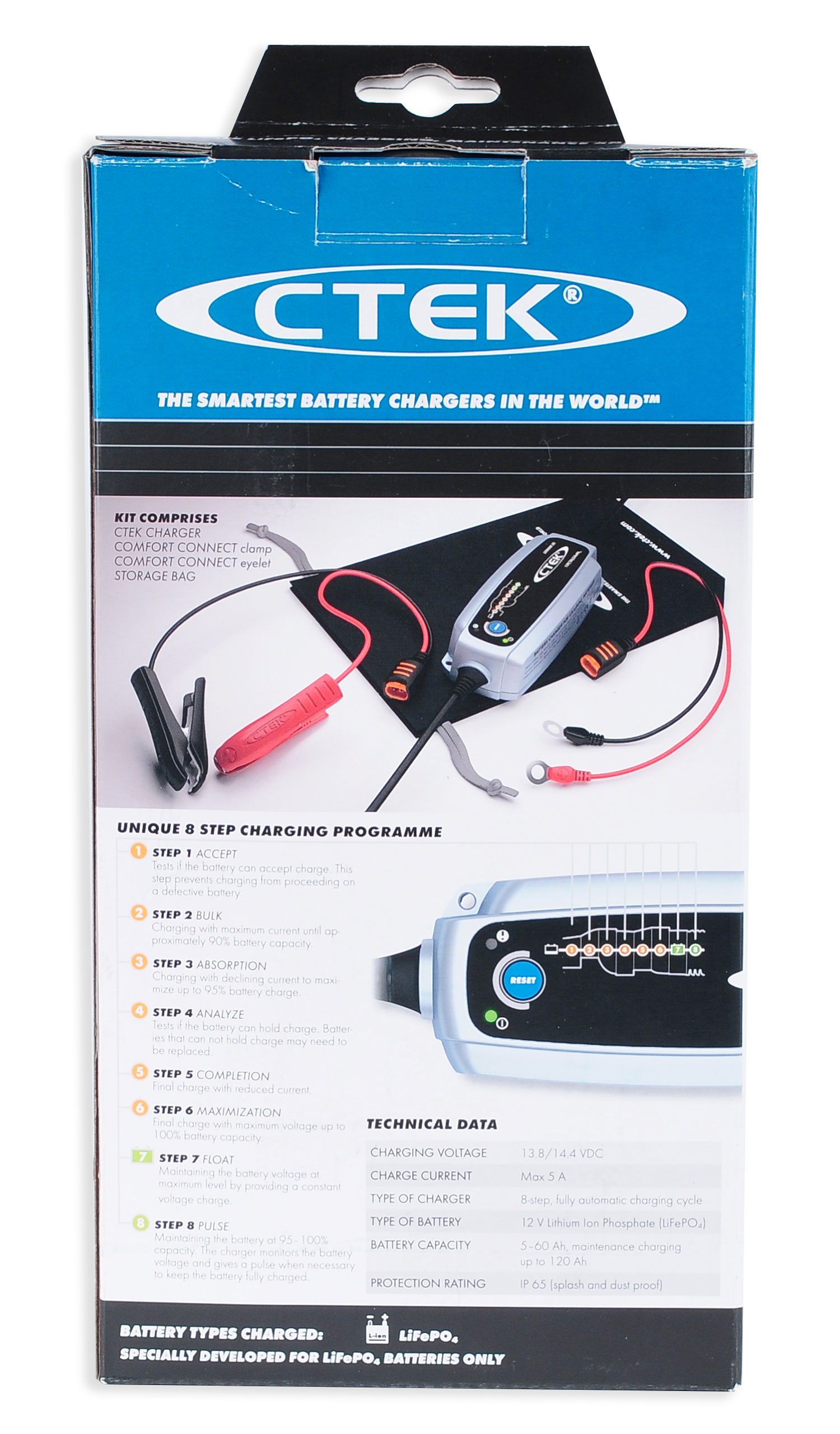 Ctek Lithium XS 12V 5A (56899) für LiFePo4 Batterien 8 Stufen