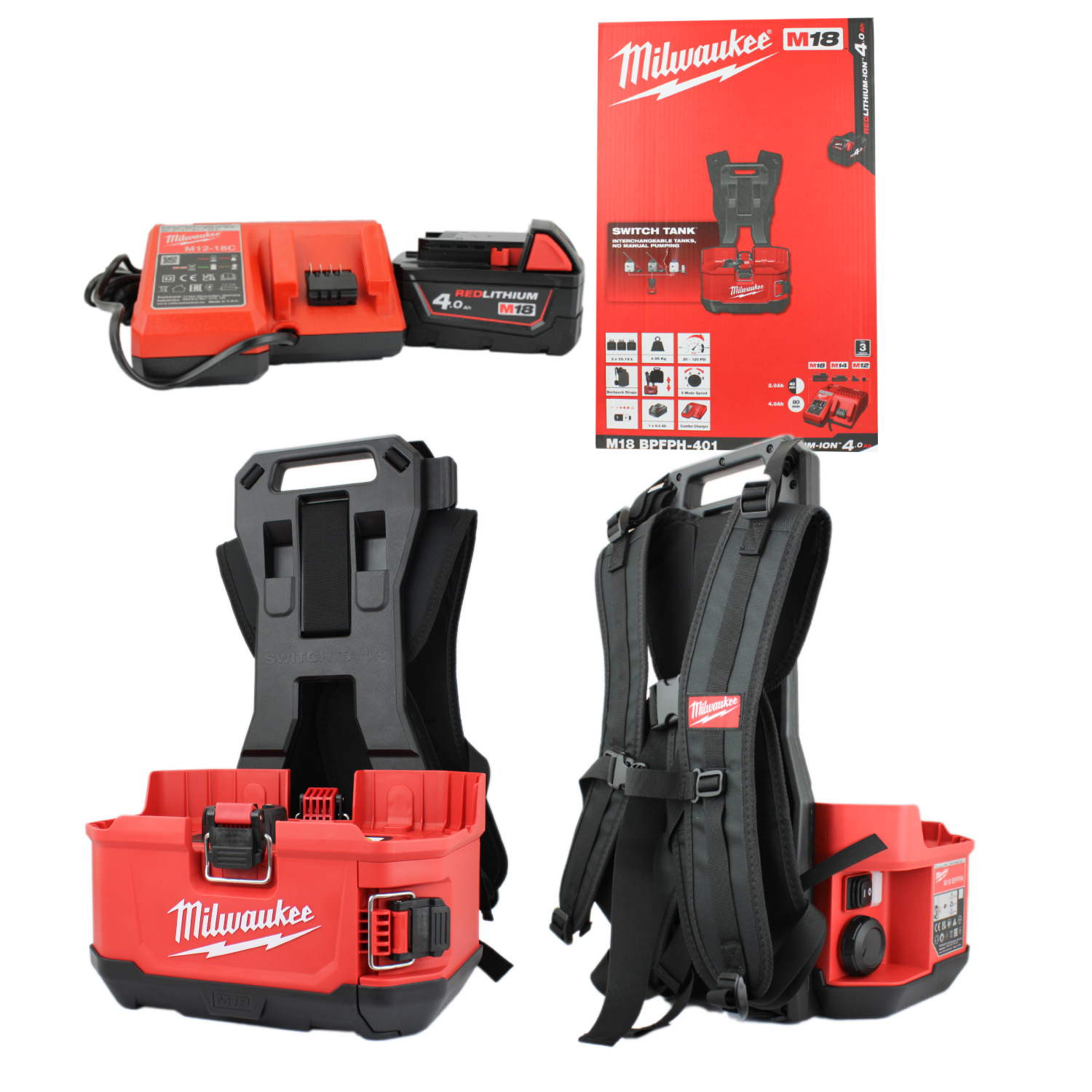 Milwaukee Rückenspritze M18 BPFPH-401 18V Milwaukee Rückenspritze M18 BPFPH-401 18V