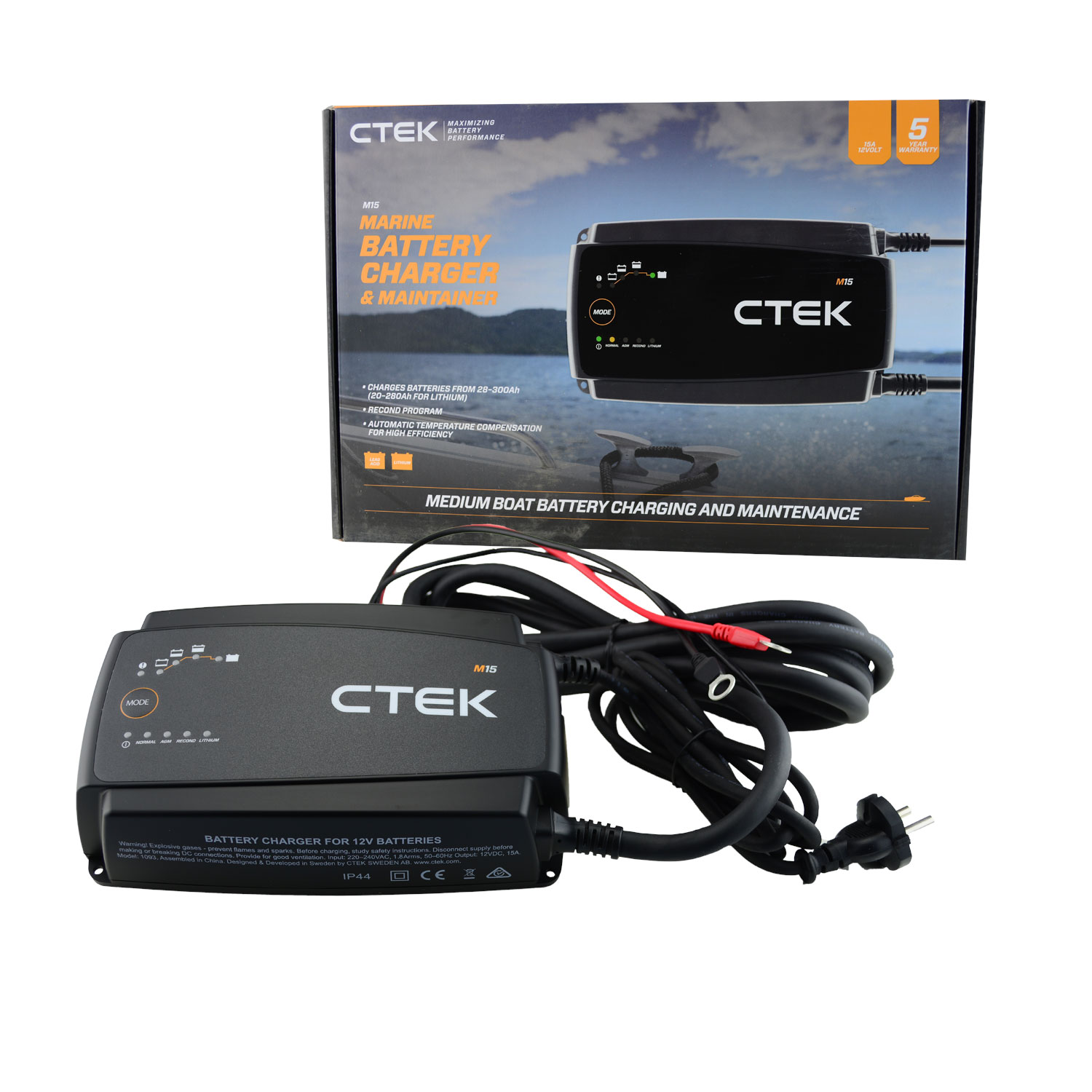 Ctek M15 Marine 12V 15A 28-300Ah Hochfrequenzladegerät (40-192) Ctek M15 Marine 12V 15A 28-300Ah Hochfrequenzladegerät (40-192)