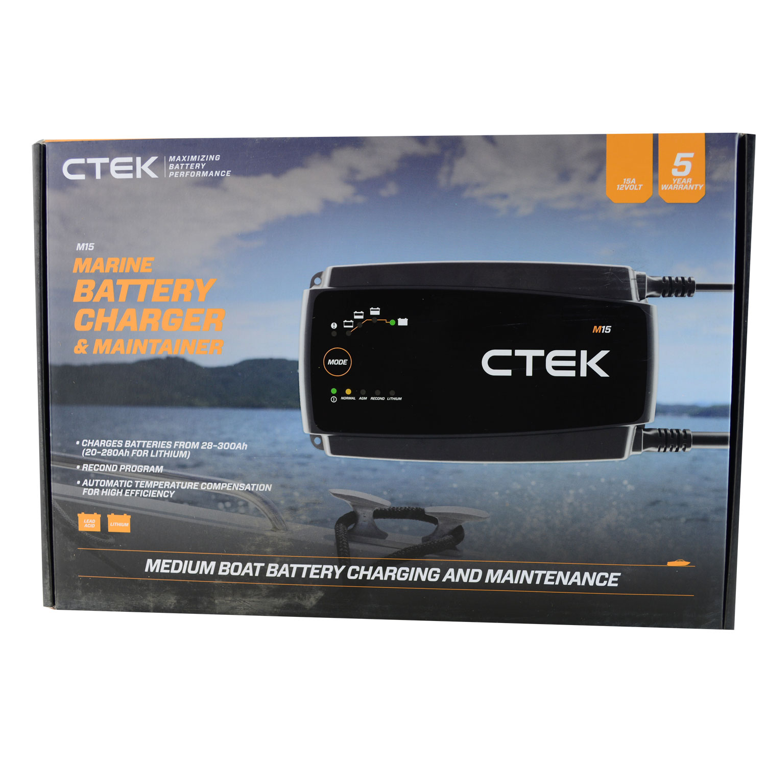 Ctek M15 Marine 12V 15A 28-300Ah Hochfrequenzladegerät (40-192)