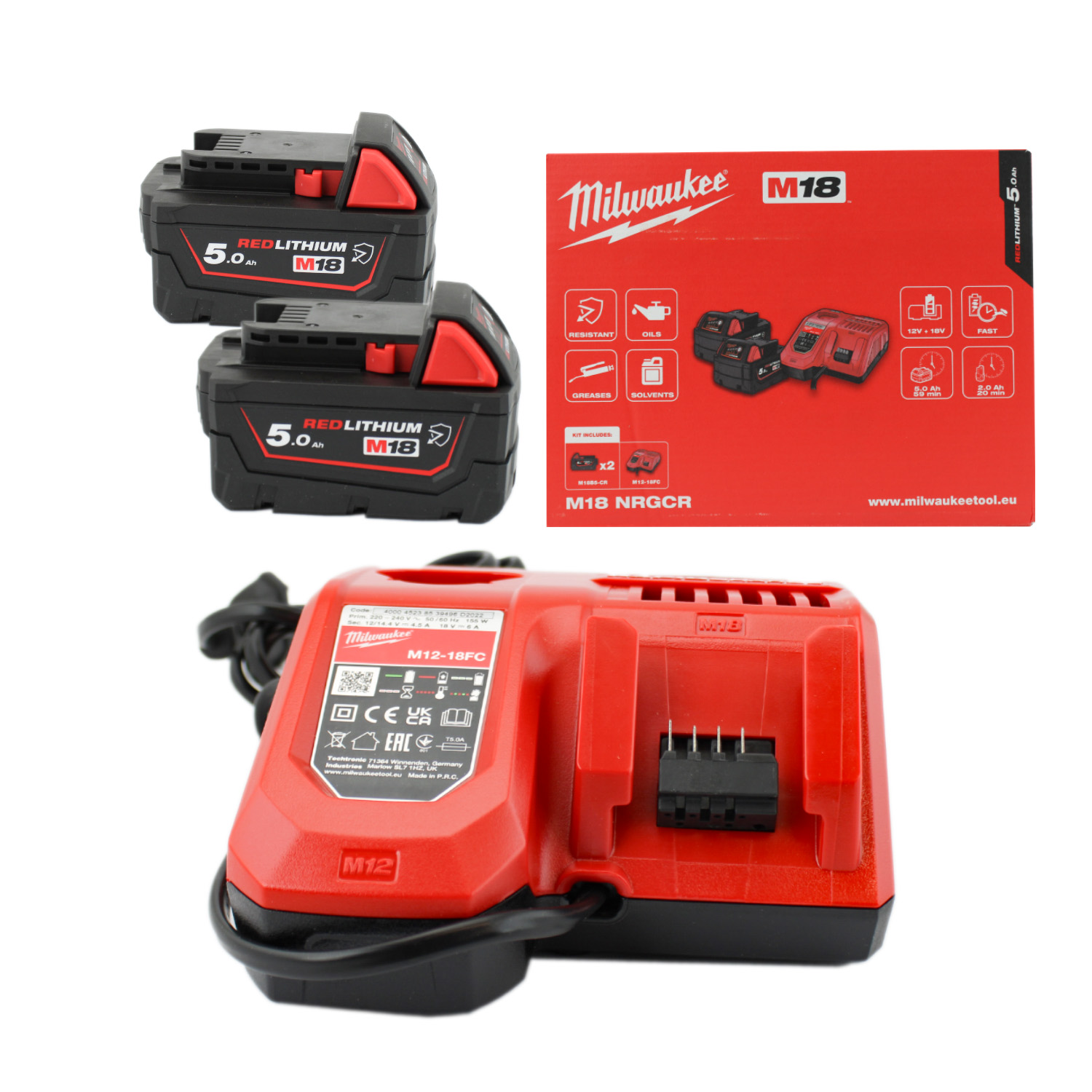 Milwaukee M18 NRGCR-502 18V 2x5Ah SET