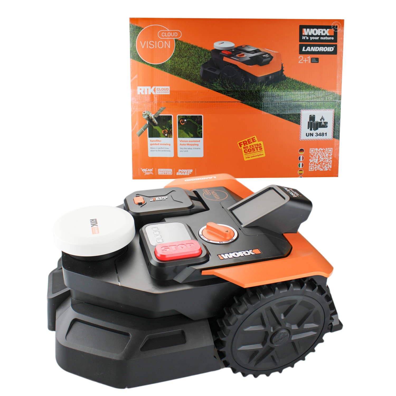 WORX Landroid Vision Cloud WR305E 2WD Mähroboter 500m²